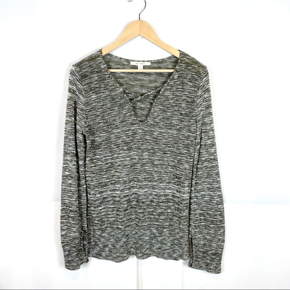 Francesca’s Miami Split Side V Neck Sweater